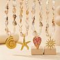 Océan 304 Colliers de perles avec pendentif en acier inoxydable et pépites de coquillages naturels pour femmes, réel 18 k plaqué or, couleur de coquillage