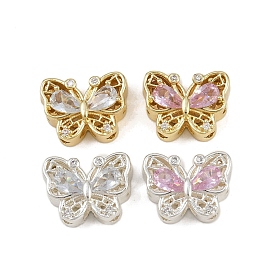 Многожильные звенья из латуни с паве из кубического циркония, долговечный, бабочка