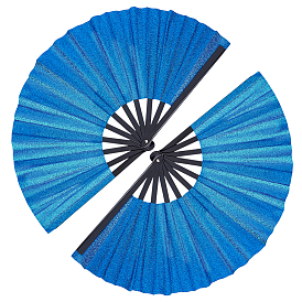 Складные веера из полипропилена, блестящие пустые полиэстеровые веера