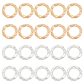 200шт 2 цвета цинковый сплав соединительные кольца, текстурированная форма кольца