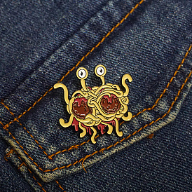 Crab-shaped alloy brooch with colorful monster badge creative pin accessory.