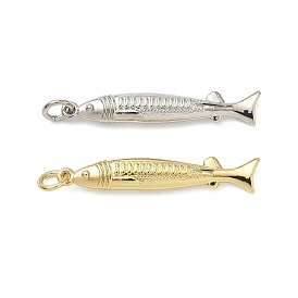 Латунные подвески, рыбы прелести, без кадмия и без свинца, стойки покрытие, долговечный, с целью перехода в кольце