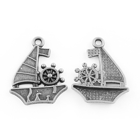 Сплавочные подвески тибетского стиля, без кадмия и без свинца, парусник, 28x22x2 мм, Отверстие : 2 мм , около 574 шт / 1000 г