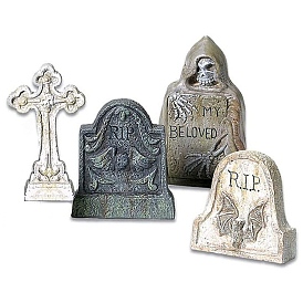Resin Tombstone Display Decorations, Halloween Home Decoration