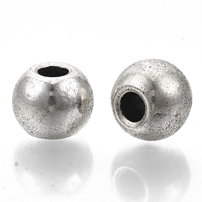 Tibetan Style Alloy Beads, Cadmium Free & Lead Free, Round