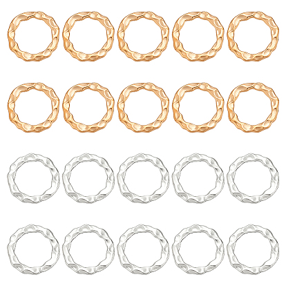 200шт 2 цвета цинковый сплав соединительные кольца, текстурированная форма кольца