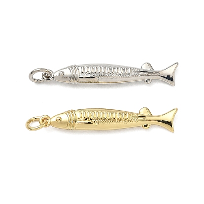 Латунные подвески, рыбы прелести, без кадмия и без свинца, стойки покрытие, долговечный, с целью перехода в кольце