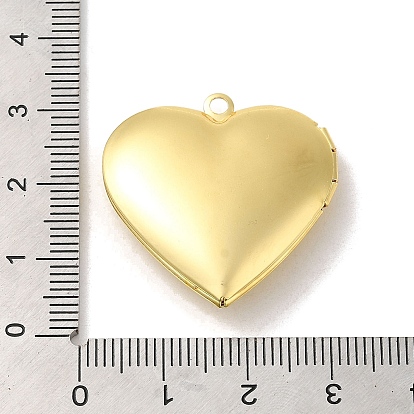 Rack Plating Brass Locket Pendants, Photo Frame Charms for Necklaces, Long-Lasting Plated, Heart with Flower Charm