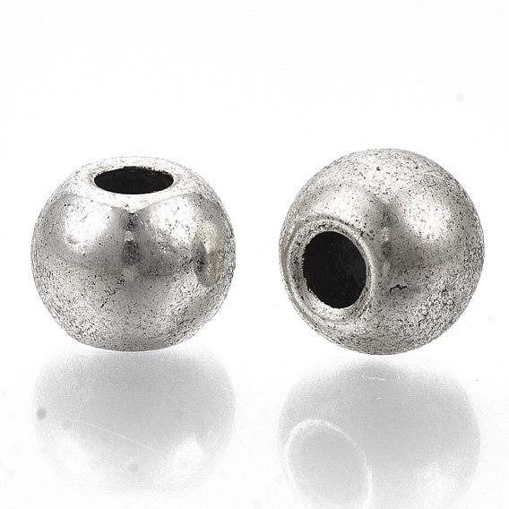 Tibetan Style Alloy Beads, Cadmium Free & Lead Free, Round