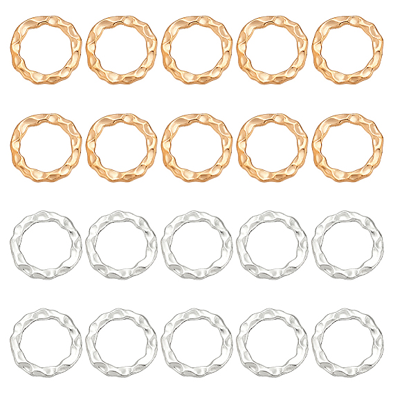 200шт 2 цвета цинковый сплав соединительные кольца, текстурированная форма кольца