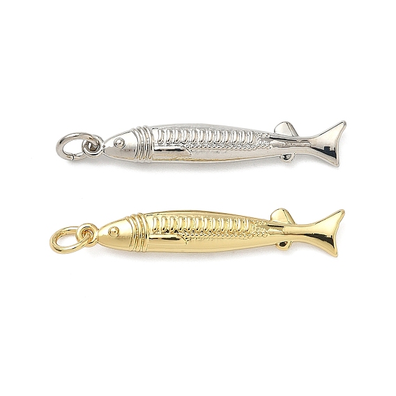 Латунные подвески, рыбы прелести, без кадмия и без свинца, стойки покрытие, долговечный, с целью перехода в кольце