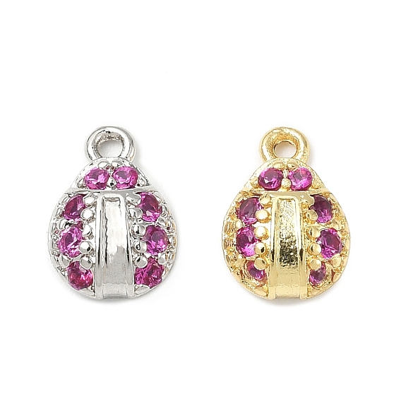 Латунные микро проложить кубического циркония прелести, божья коровка, стойки покрытие, долговечный, без кадмия и без свинца