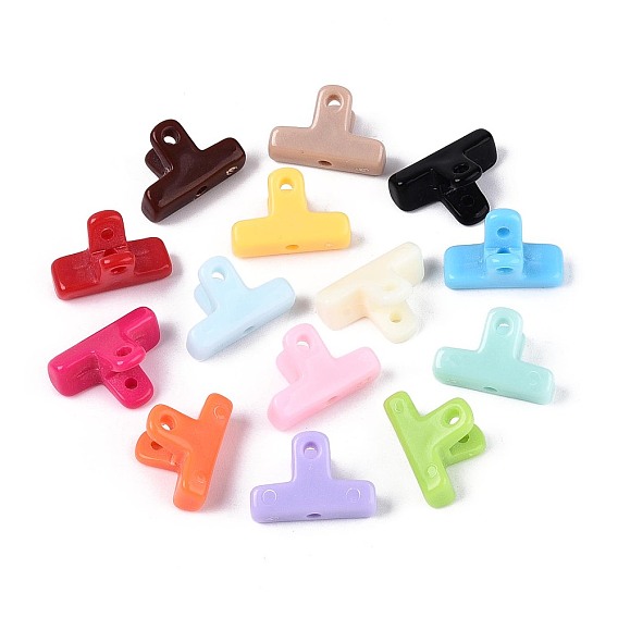 Непрозрачные акриловые бусины, клип форма