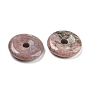 Gemstone China Safety Buckle Pendants, Donut/Pi Disc Charms