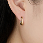 Двухцветные женские серьги-кольца 925 из стерлингового серебра, овальные
