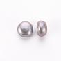 Natural Cultured Freshwater Pearl Beads, Grade 3A, Half Drilled, Rondelle