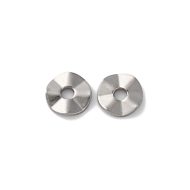 Не тускнеет 304 волнистые разделительные бусины из нержавеющей стали, Twist плоские круглые