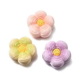 Opaque Resin Imitation Food Cabochons, Flower Bread