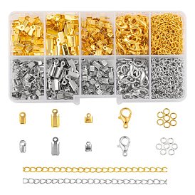 Kits de búsqueda de fabricación de joyas de bricolaje, Incluyendo extremos de engarzado plegables de hierro y anillos de salto y cadenas retorcidas, Ganchos de aleación de zinc de langosta garra