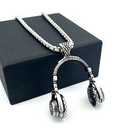 Винтажный хип-хоп 304 кулоны из нержавеющей стали в виде наушников для мужчин и женщин, не тускнеет