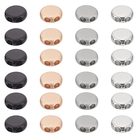 24шт 4 цветные литые шнуровые замки, 2-луночное, плоско-круглые