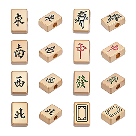 16 шт 8 стили сплава эмалевые бусины, форма мох-джонг