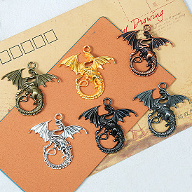 DIY Jewelry Accessories 45*43MM Alloy Yinglong Wing Dragon King Retro Chinese Dragon Jewelry X