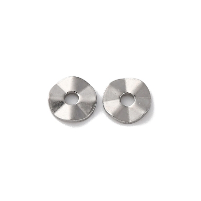 Не тускнеет 304 волнистые разделительные бусины из нержавеющей стали, Twist плоские круглые