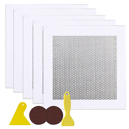 Kits d'outils de réparation à faire soi-même, y compris un grattoir en plastique, patchs de réparation pour cloisons sèches en aluminium, feuilles de ponçage