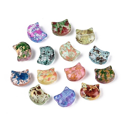 Прозрачные стеклянные бусины пикассо, кошка