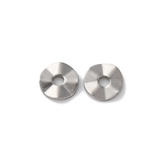 Не тускнеет 304 волнистые разделительные бусины из нержавеющей стали, Twist плоские круглые