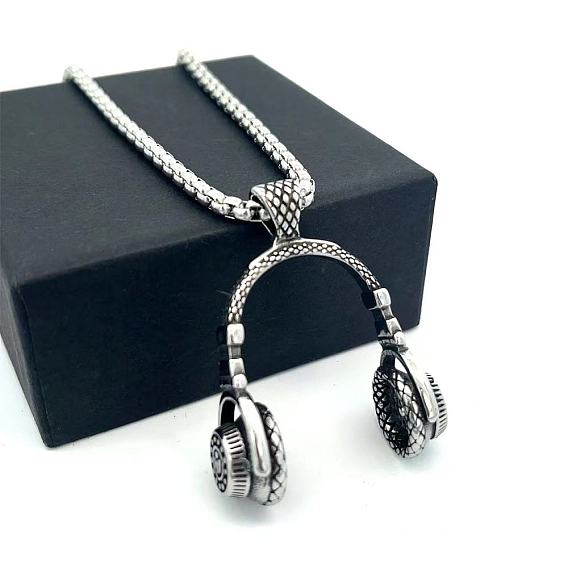 Винтажный хип-хоп 304 кулоны из нержавеющей стали в виде наушников для мужчин и женщин, не тускнеет