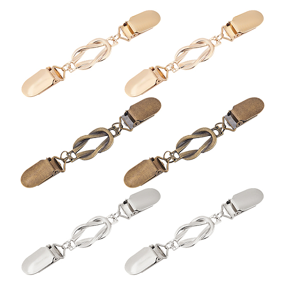 6шт. 3цветные зажимы для кардиганов из цинкового сплава, зажимы воротника свитера