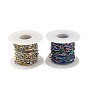 Ion Plating(IP) 304 Stainless Steel Curved Bar Link Chains, Soldered, with Spool