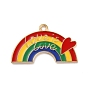 Alloy Enamel Pendants, Rainbow with Heart