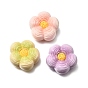 Opaque Resin Imitation Food Cabochons, Flower Bread
