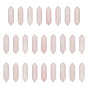 26Pcs Natural Rose Quartz Double Terminated Points Bullet Shape Healing Stones, Reiki Energy Balancing Meditation Therapy Wand, No Hole/Undrilled
