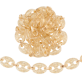 Прозрачные цепочки из акрила в зернах ручной работы, с блестящей пудрой и алюминиевыми скрепками, для изготовления цепочек для сумочек