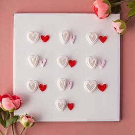 Moules en plastique pour la Saint-Valentin, coupeurs d'argile, outils de modelage d'argile, pour création de la boucle d'oreille , cœur