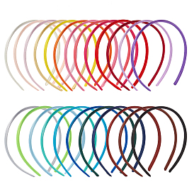 Plastic Hair Bands, Polyester Satin Hair Bands, for Women Girls Favors