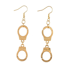 Dangle Earrings, 304 Stainless Steel Earring Hooks, Handcuffs Shape with Word Freedom