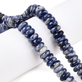 Natural Blue Spot Jasper Beads Strands, Rondelle