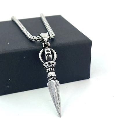 Ожерелья с подвеской в виде кинжала из нержавеющей стали в винтажном стиле для унисекс-готических украшений