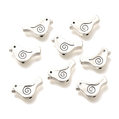 Сплавочные овальные бусины тибетского стиля , без кадмия и без свинца, птица