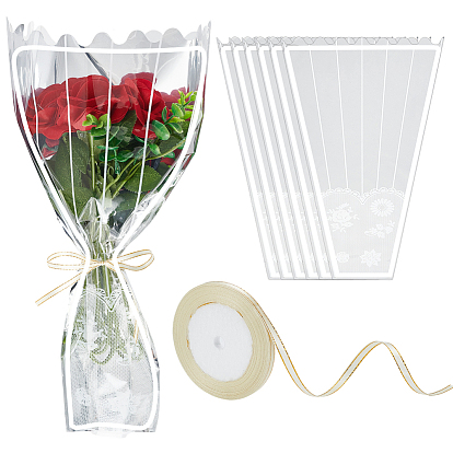 100 шт. пластиковая упаковка для цветочных букетов из ОПП, подходит для украшения подарка, 1roll