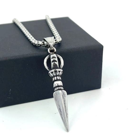 Ожерелья с подвеской в виде кинжала из нержавеющей стали в винтажном стиле для унисекс-готических украшений