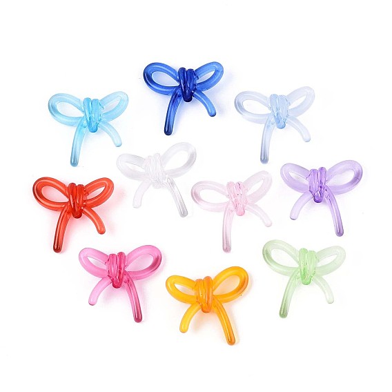 Прозрачные акриловые бусины, бантом