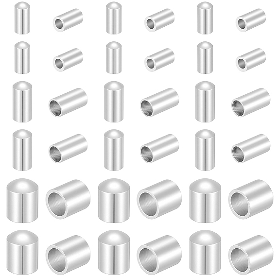 60Pcs 3 Styles Brass Cord Ends, End Caps Long-Lasting Plated
