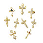 Подвески-крестики из латуни с кубическим цирконием, долговечный, стойки покрытие, без свинца и без кадмия