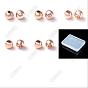 75Pcs 5 Styles Rack Plating Brass Spacer Beads, Long-Lasting Plated, Round
